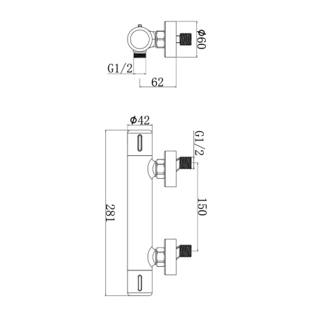 Термостат для душа Agger Thermo A2450000 хром